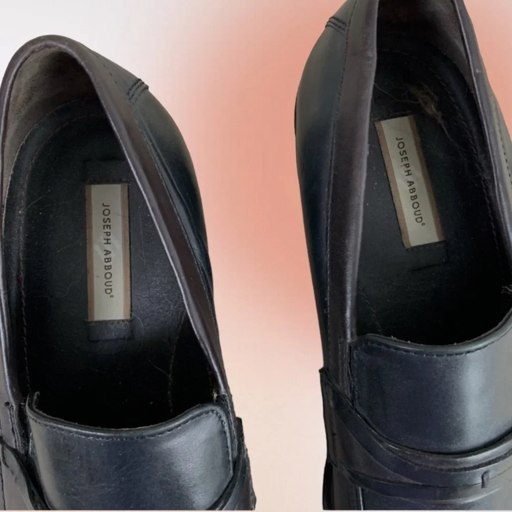 Joseph Abboud Black Leather Slip On Dress Shoes Size 9